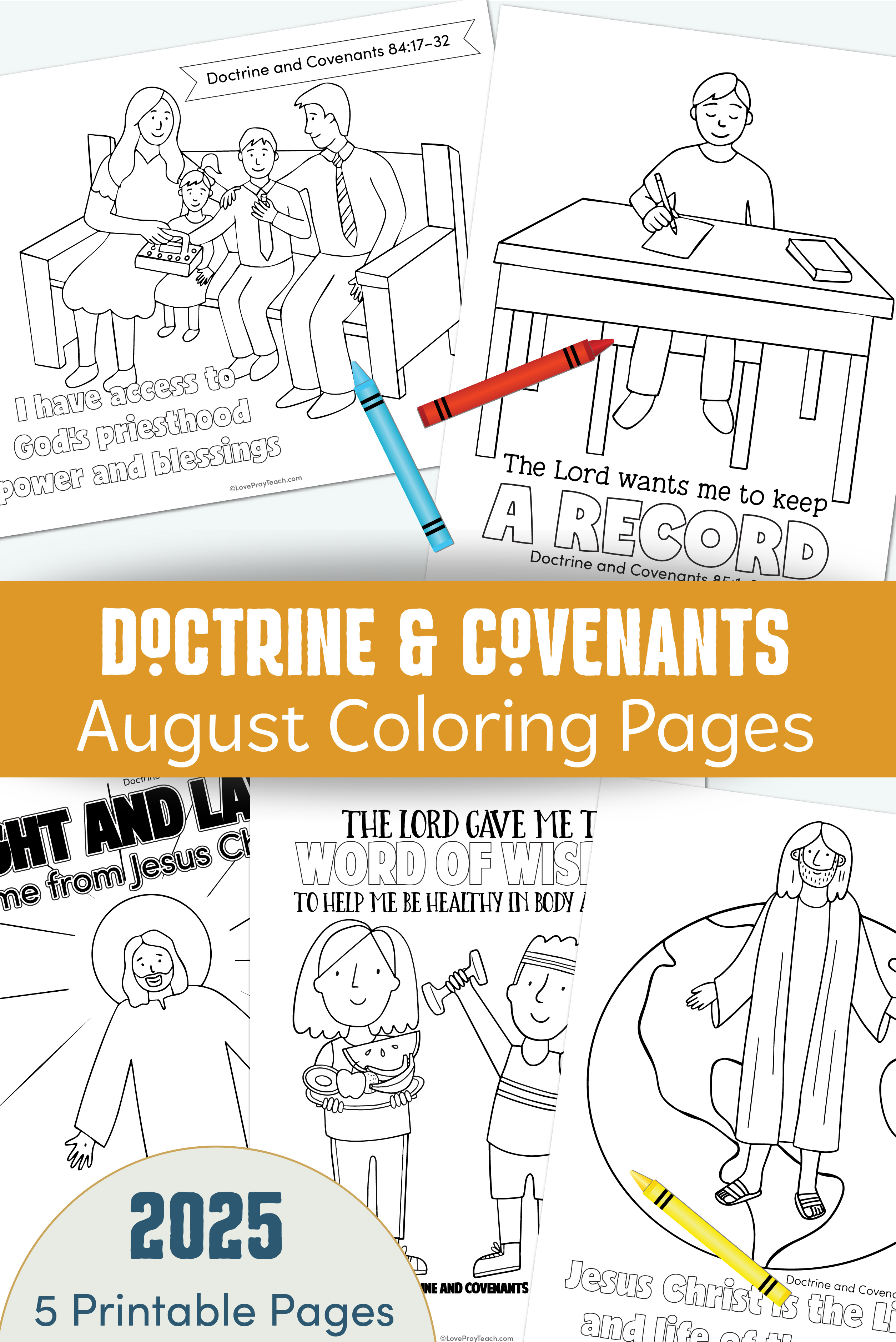 August 2025 Doctrine and Covenants Coloring Pages